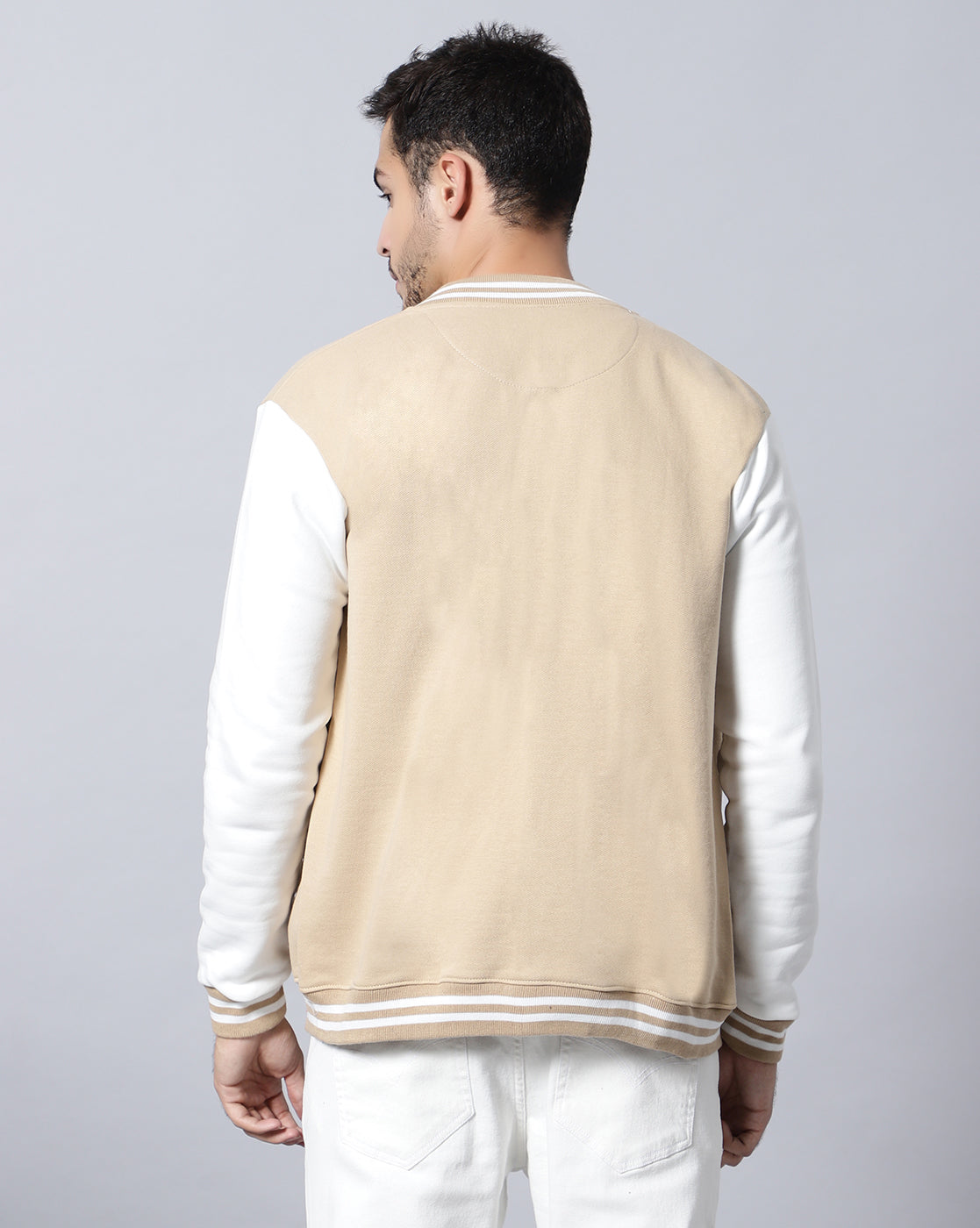 Beige Varsity Jacket