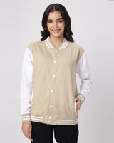 Beige Varsity Jacket