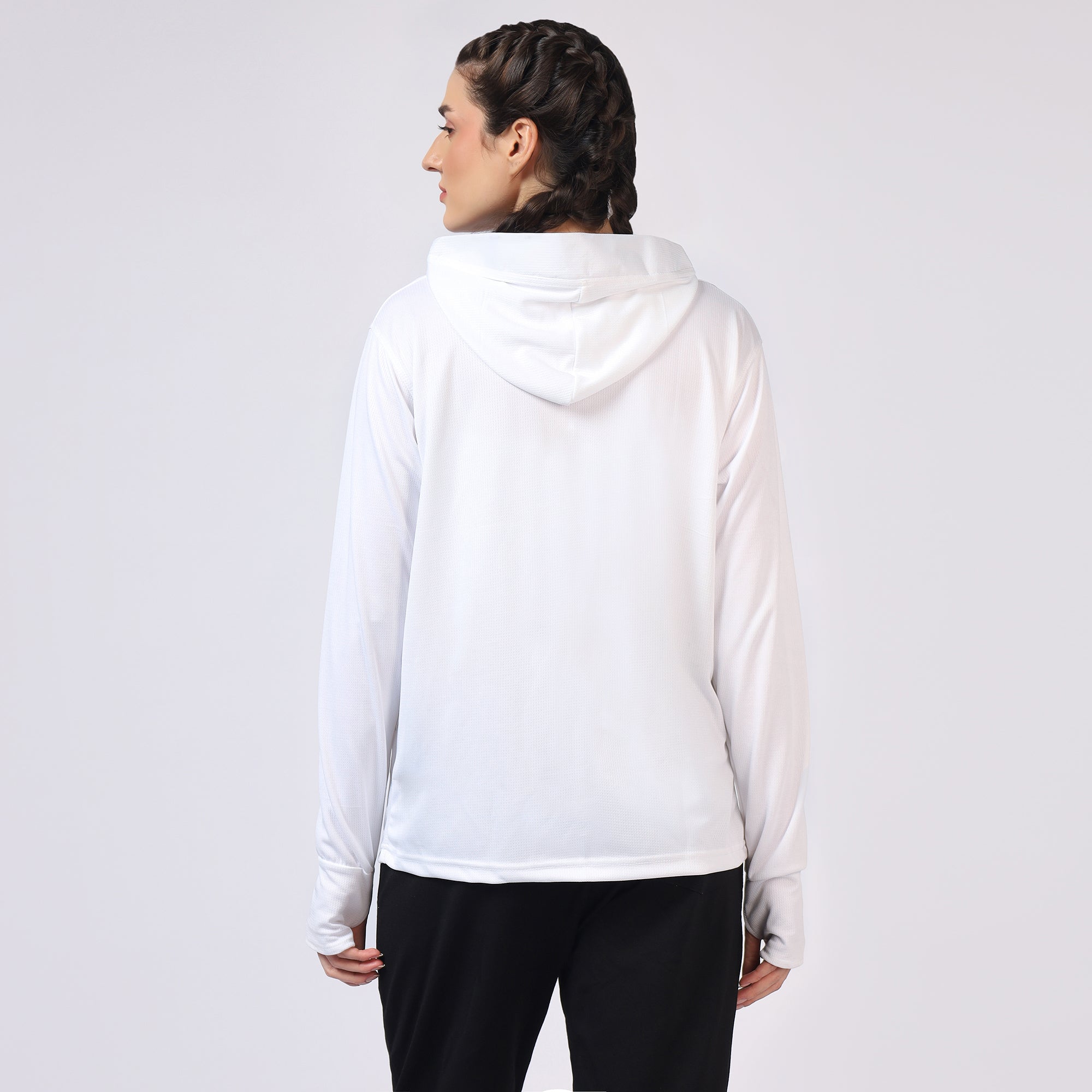 White UPF Balaclava Zipper Sunscreen Jacket