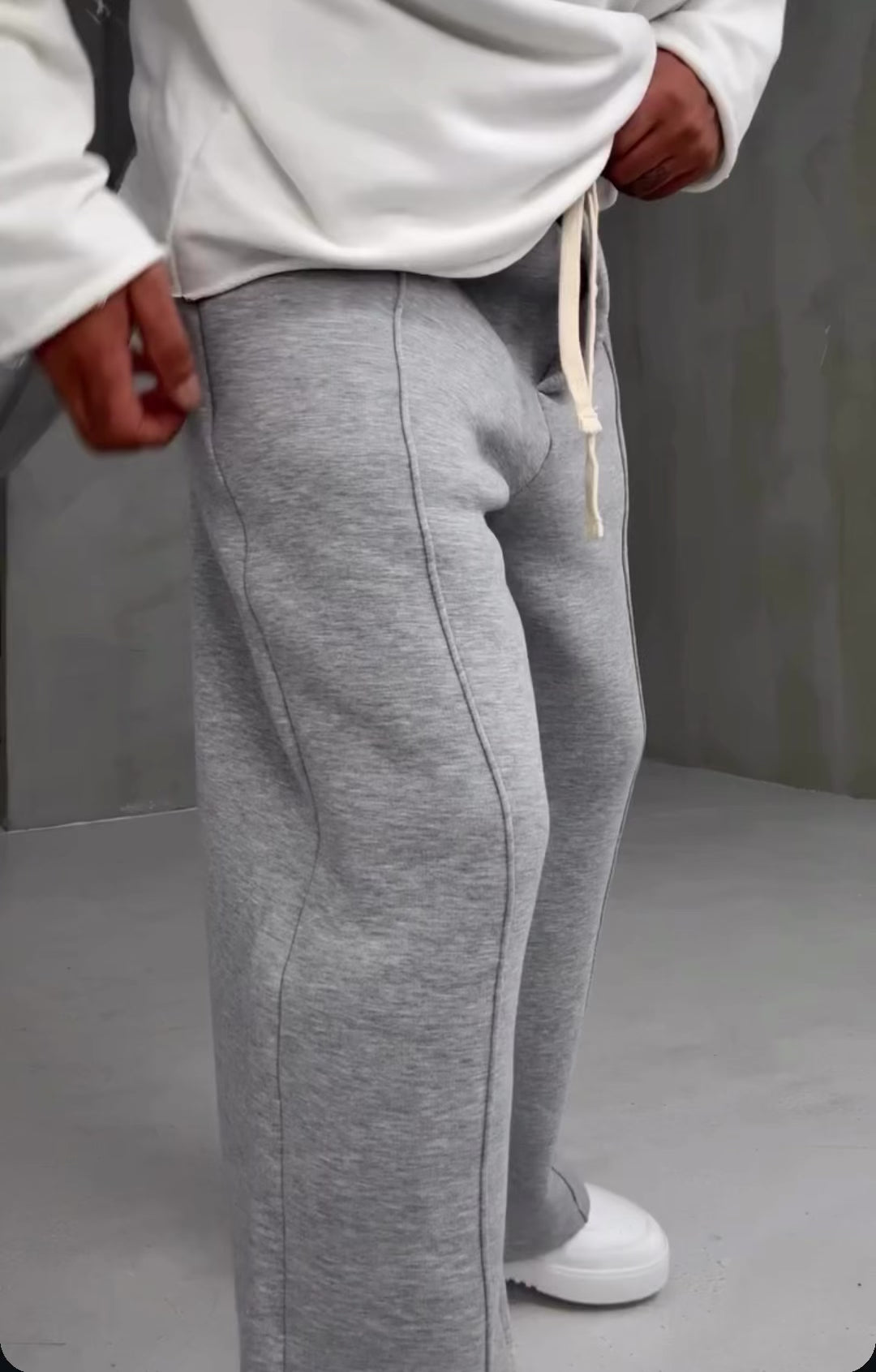 350 GSM Grey Stripe Cozy Sweatpant