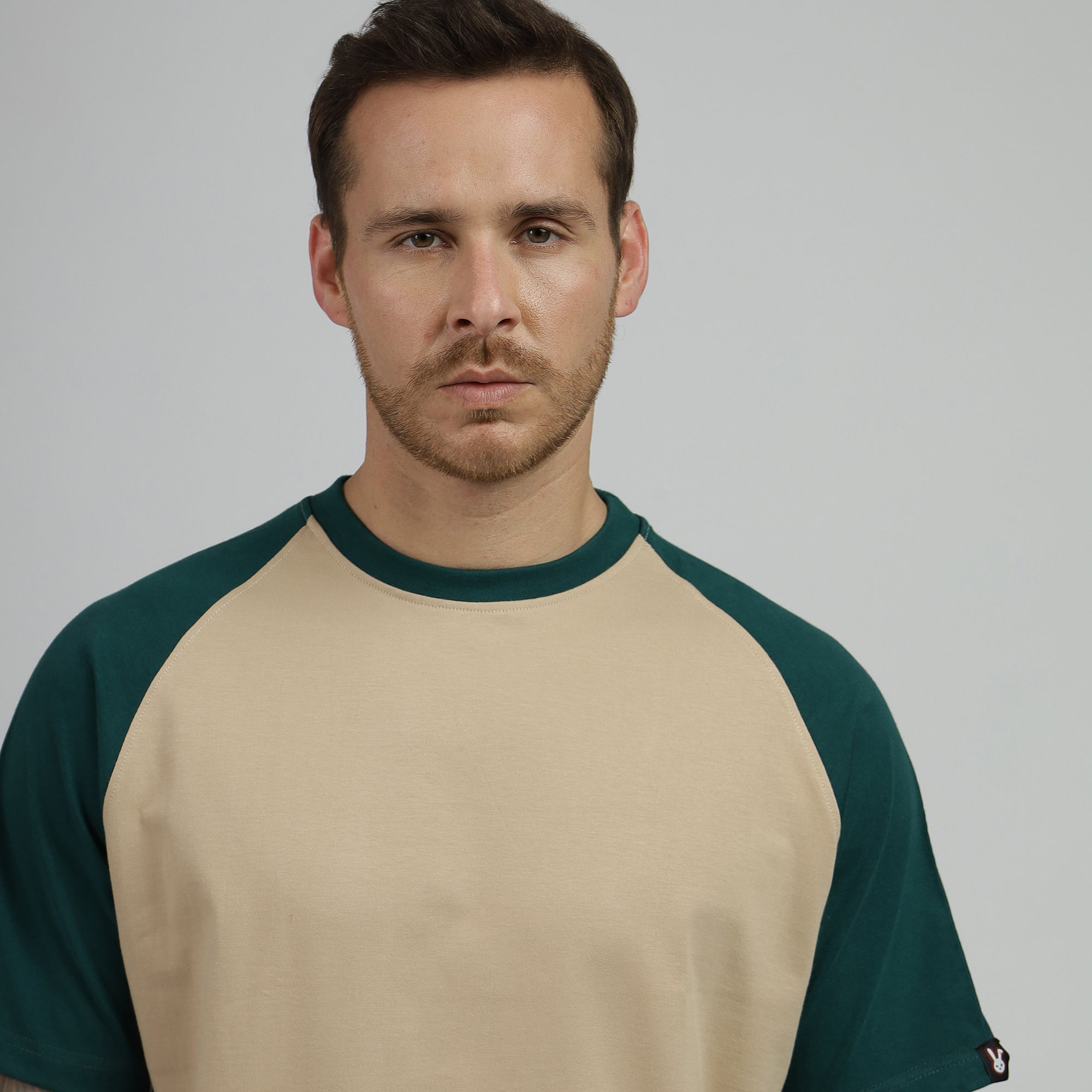 Green Beige Raglan Tshirt